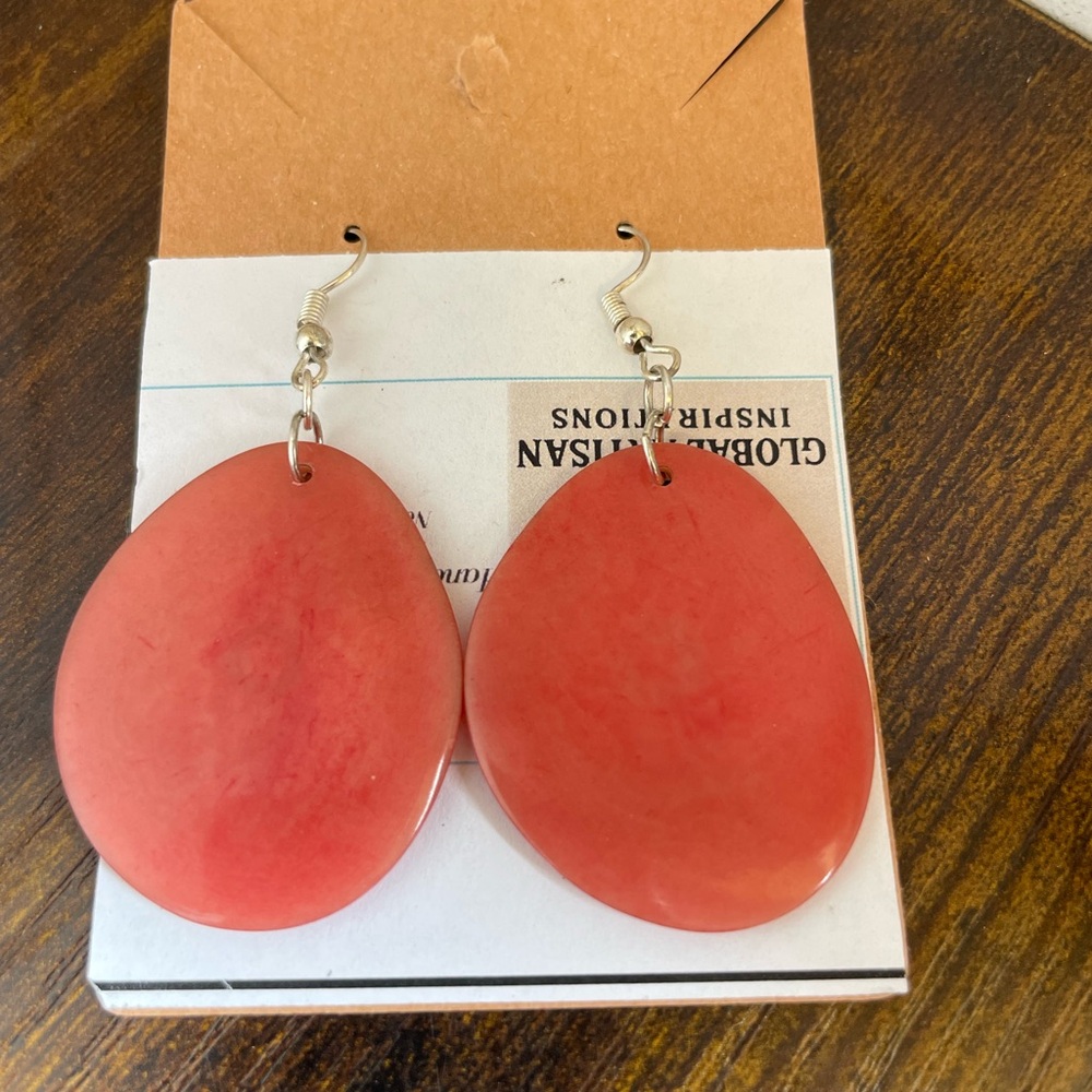 TAGUA Nut Earrings Pink Coral